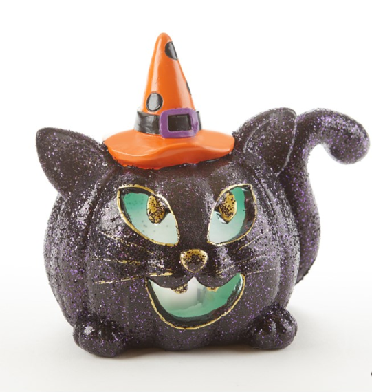 Gato de resina LED Halloween