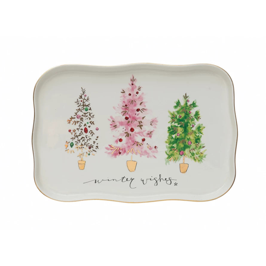 Stoneware Platter "Winter Wishes"